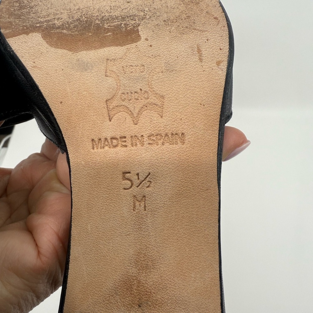 DKNY Black Leather Kitten Heel Mules - Picture 5 of 7